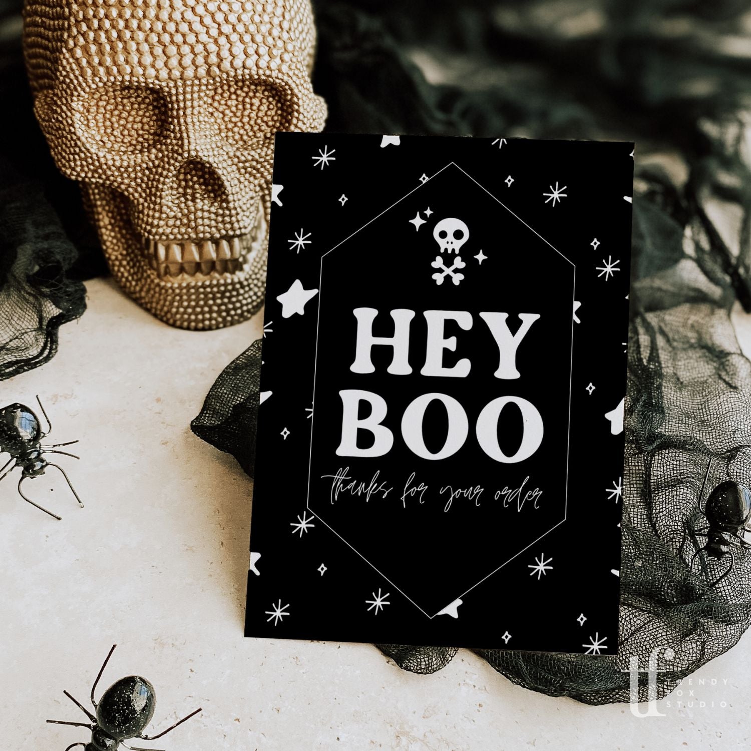 Gothic Halloween Business Thank You Card Canva Template - Trendy Fox Studio