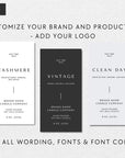 Vertical Thin Modern Minimal Candle Label Canva Template | Tina