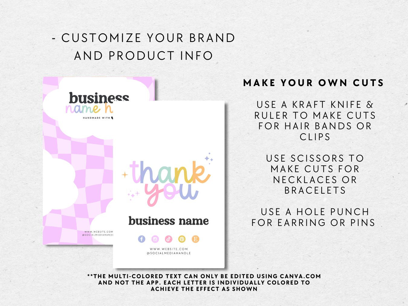 Product Display Backing Card Canva Template | Lulu - Trendy Fox Studio