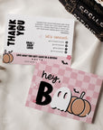 Halloween Business Thank You Card Canva Template | Pink Retro Ghost Pumpkin - Trendy Fox Studio