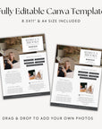 One Sheet Speaker Canva Template | Corporate Speaker Press Kit One Pager | Keynote Speaker, Author, Podcast Guest, Influencer Media Kit Template - Trendy Fox Studio