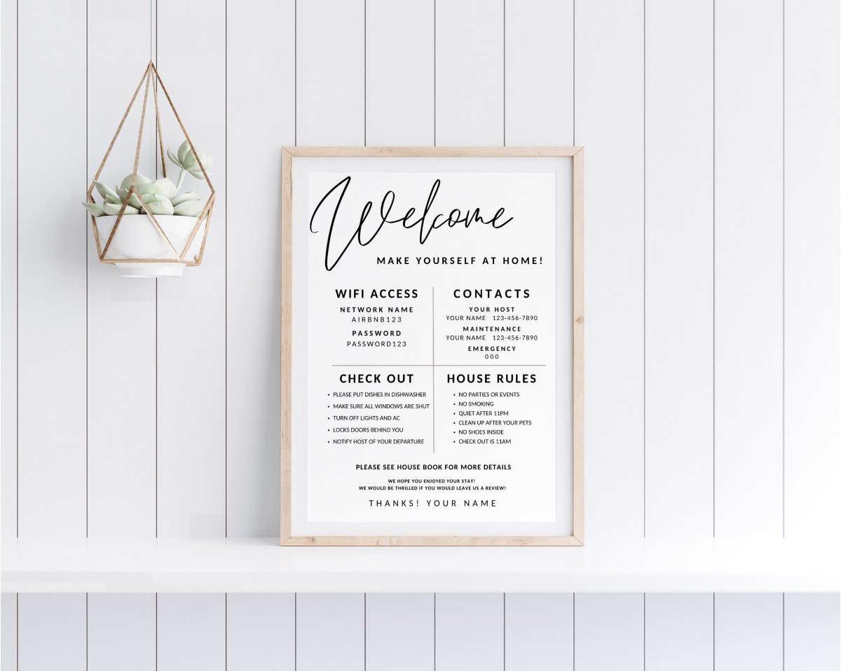 airbnb-sign-template-1-page-editable-welcome-poster-wifi-password-sign-printable-airbnb-house-rules-signage-vacation-rental-sign-trendy-fox-studio for Editable Free Printable Wifi Password Template Airbnb Sign Template, 1 Page Editable Welcome Poster, WiFi Password Sign Printable, AirBNB House Rules Signage, Vacation Rental Sign - Trendy Fox Studio for Editable Free Printable Wifi Password Template