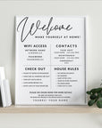 Airbnb Sign Template, 1 Page Editable Welcome Poster, WiFi Password Sign Printable, AirBNB House Rules Signage, Vacation Rental Sign - Trendy Fox Studio
