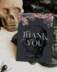 Black Gothic Halloween Business Thank You Card Canva Template | Coquette Goth - Trendy Fox Studio