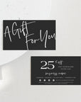 Black Modern Coupon Card, Discount Card Canva Template | Ashe - Trendy Fox Studio