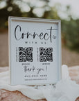 Boho Connect With Us QR Code Social Media Sign Canva Template | Gwen - Trendy Fox Studio