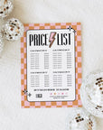 Colorful Retro Price List Sign Canva Template | Brooks - Trendy Fox Studio