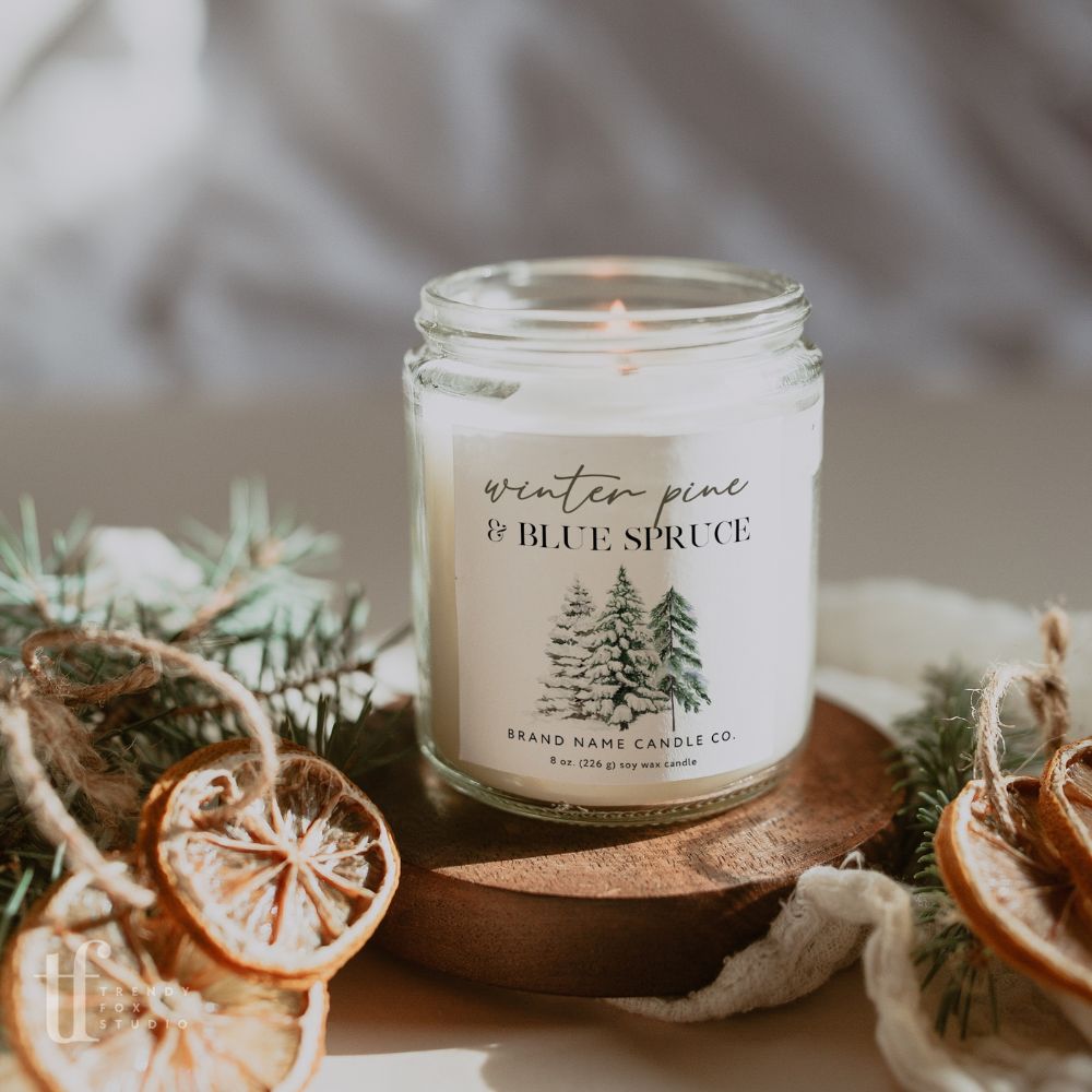 cozy christmas watercolor holiday candle label canva template 941228 cozy christmas watercolor holiday candle label canva template