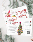 Cute Kitschy Vintage Ornament Christmas Business Thank You Card Canva Template - Trendy Fox Studio