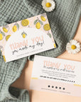 Cute Lemon Business Thank You Card Canva Template - Trendy Fox Studio