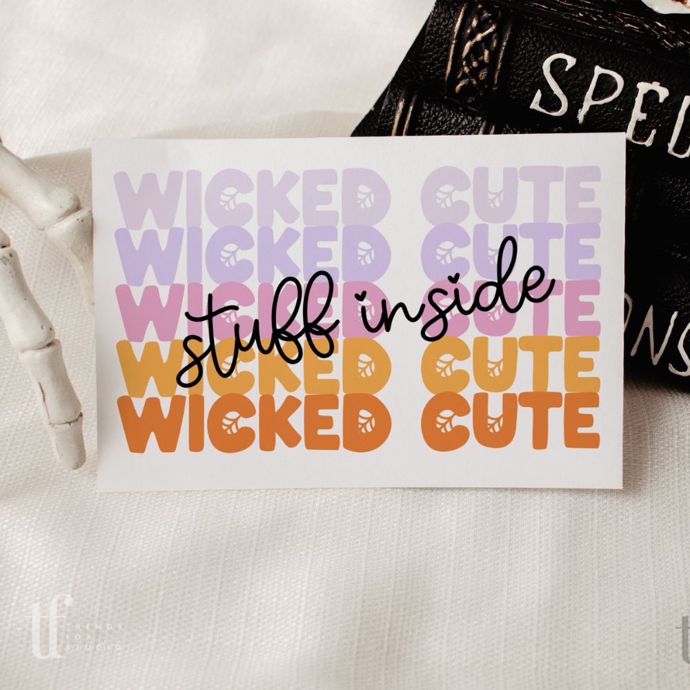 Cute Rainbow Halloween Business Thank You Card Editable Canva Template - Trendy Fox Studio