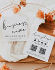 Feminine Square Business Card with QR Code Canva Template | Andi - Trendy Fox Studio