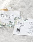 Greenery Botanical Business Thank You Card with QR Code Canva Template | Brie - Trendy Fox Studio