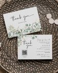 Greenery Botanical Business Thank You Card with QR Code Canva Template | Brie - Trendy Fox Studio