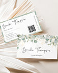 Greenery Business Card with QR Code Canva Template | Brie - Trendy Fox Studio