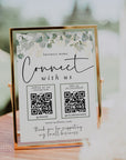 Greenery Connect With Us QR Code Social Media Sign Canva Template | Brie - Trendy Fox Studio