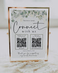 Greenery Connect With Us QR Code Social Media Sign Canva Template | Brie - Trendy Fox Studio
