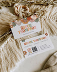 Groovy Retro 70s Business Card with QR Code Canva Template | Sol - Trendy Fox Studio