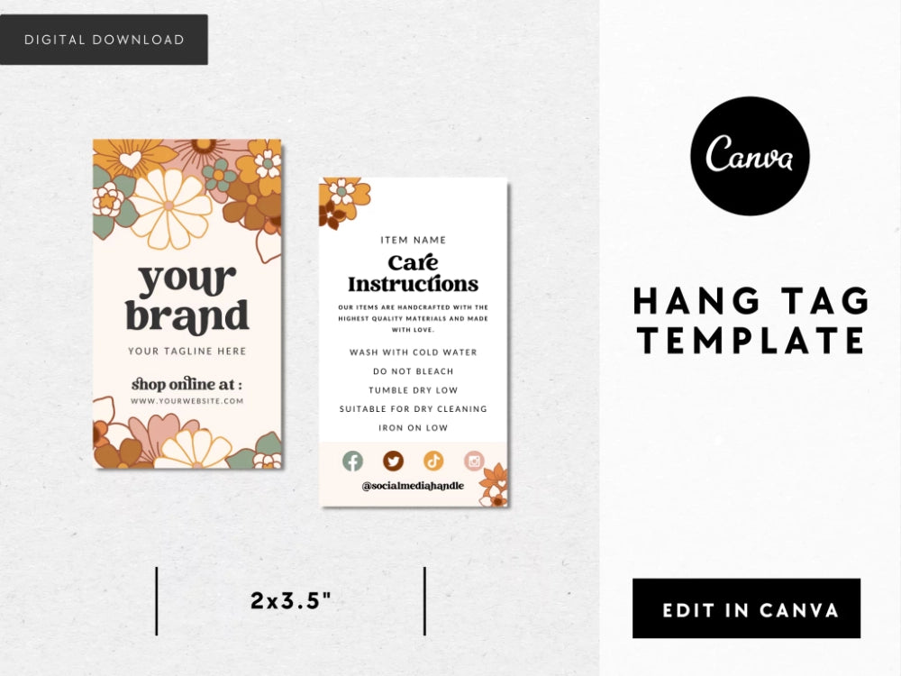 Hang Tag, Garment Swing Tag Canva Template | Dani