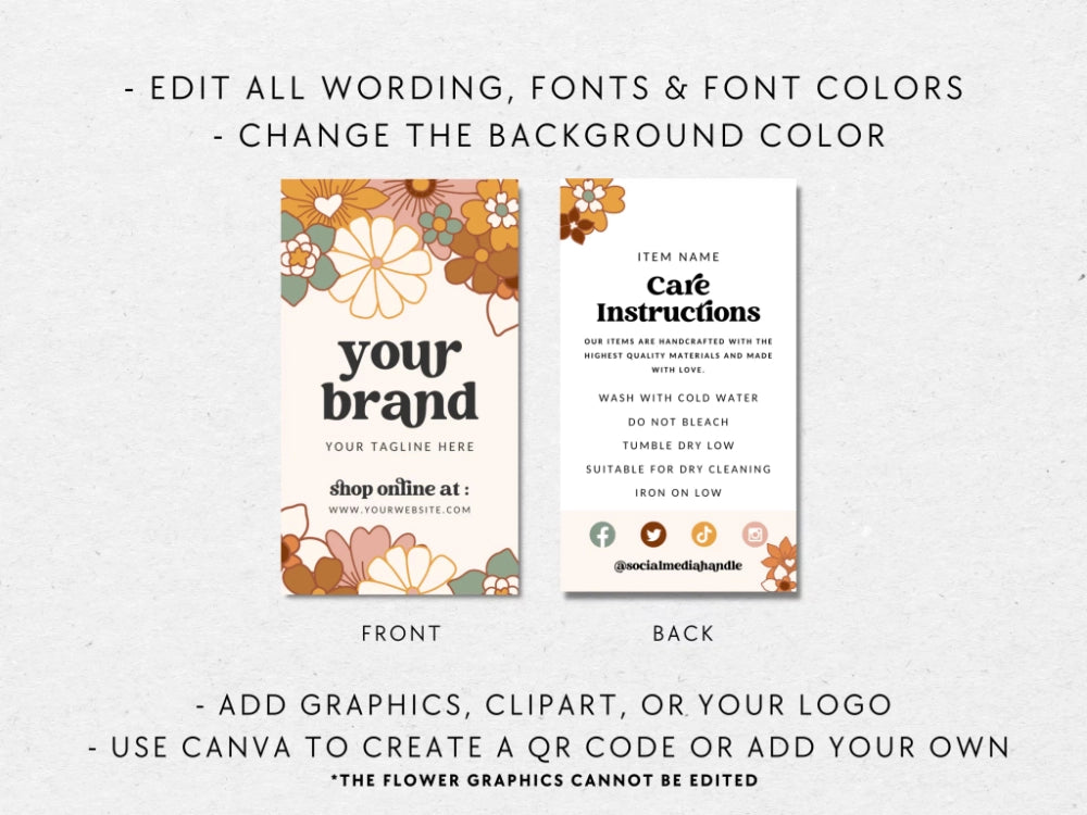 Hang Tag, Garment Swing Tag Canva Template | Dani