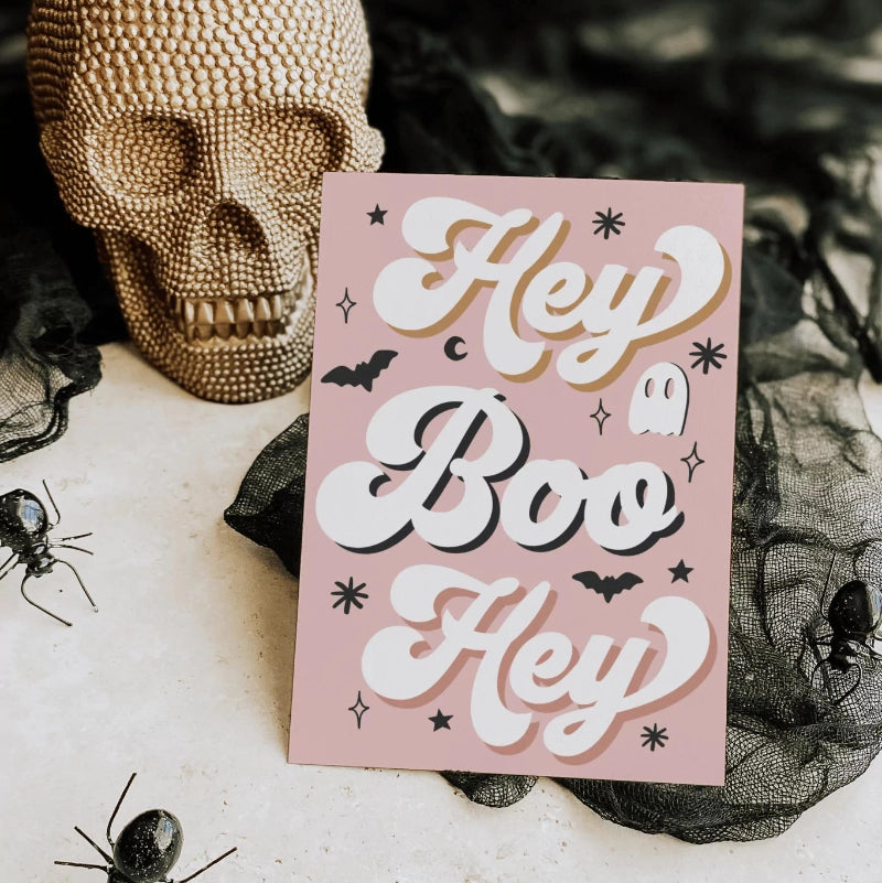 Hey Boo Pastel Halloween Business Thank You Card Canva Template