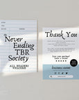 Library Card Business Thank You Card Canva Template | Bookish Vibes - Trendy Fox Studio