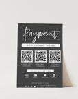 Luxe Black Scan to Pay Sign & Price List Sign Canva Template | Ashe - Trendy Fox Studio