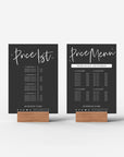 Luxe Black Scan to Pay Sign & Price List Sign Canva Template | Ashe - Trendy Fox Studio