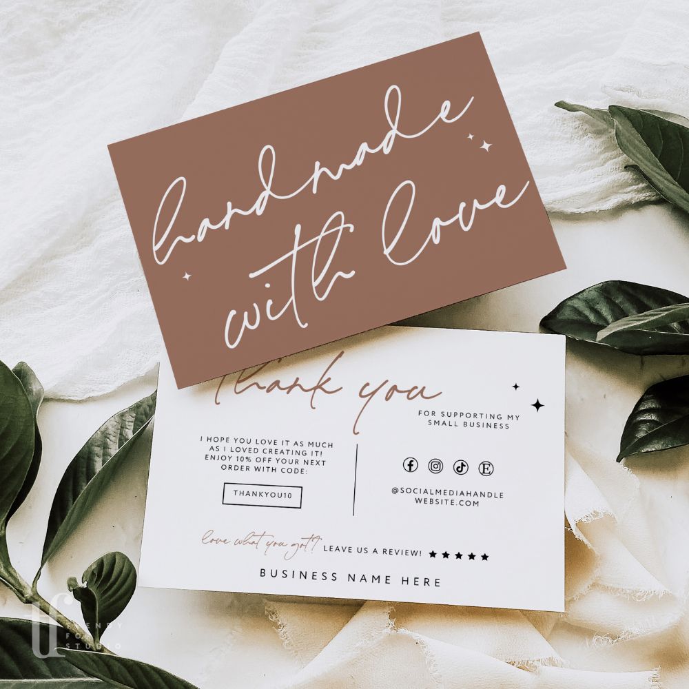 Luxe Boho Business Thank You Card Canva Template | Amiri - Trendy Fox ...