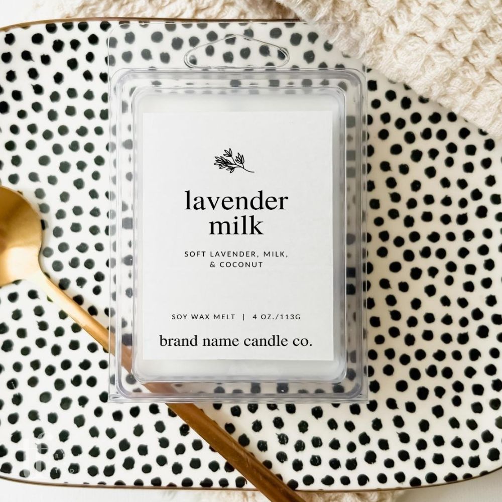 Minimal Botanical Wax Melt Label Canva Template - Trendy Fox Studio