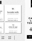 Minimalist Botanical Candle Label Canva Template - Trendy Fox Studio
