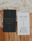 Modern Black Simple Business Card Canva Template | Mina - Trendy Fox Studio