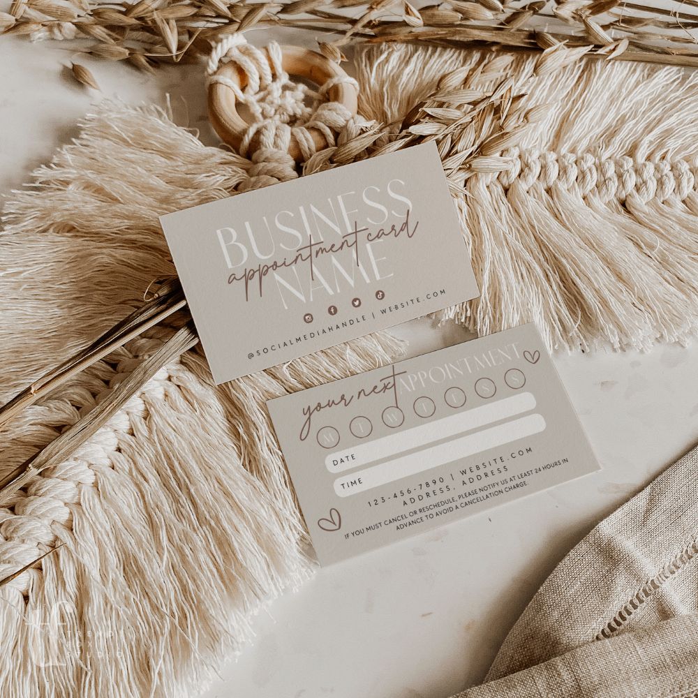 Modern Boho Appointment Reminder Card Canva Template | Nora – Trendy ...