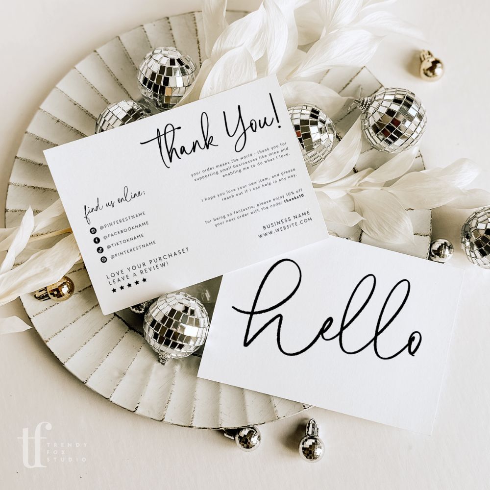 Modern Boho Business Thank You Card Canva Template | Rylee - Trendy Fox ...