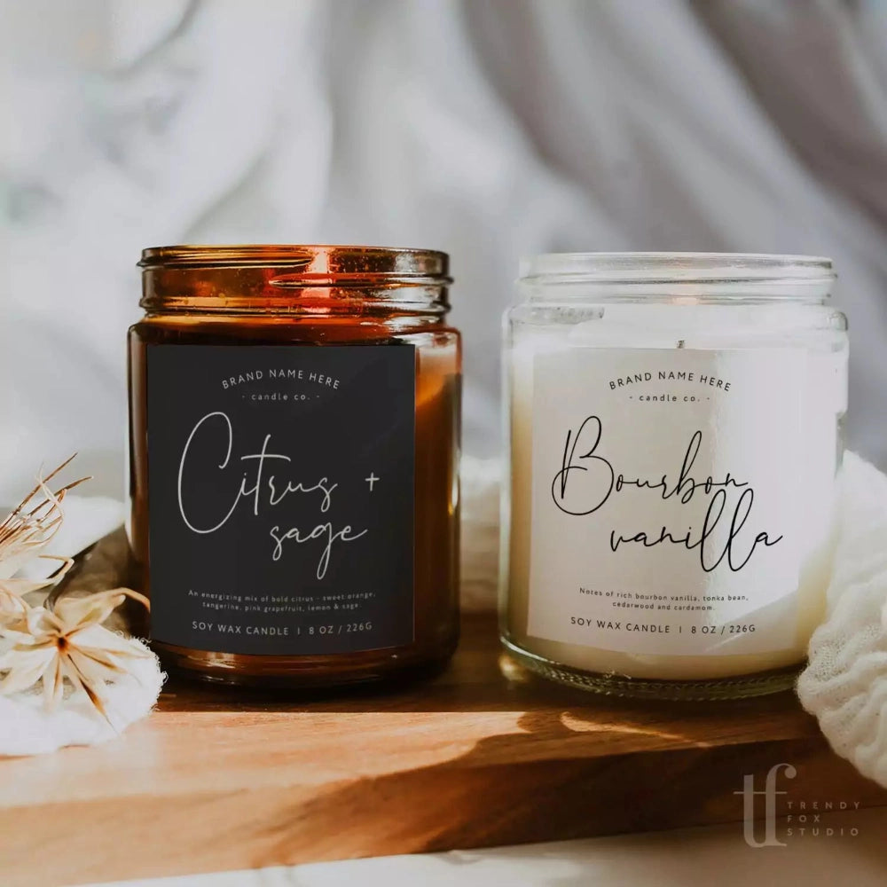 Minimalist Candle Label, Candle Label Template, 