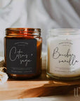 Modern Minimal Script Candle Label Canva Template | Shiloh