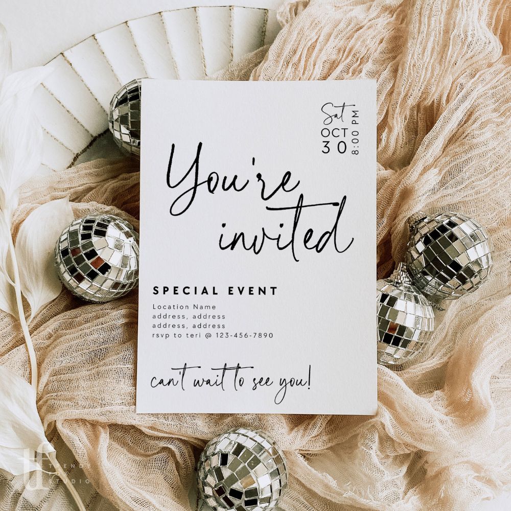 Modern Minimalist Business Invitation Canva Template | Rylee - Trendy Fox Studio
