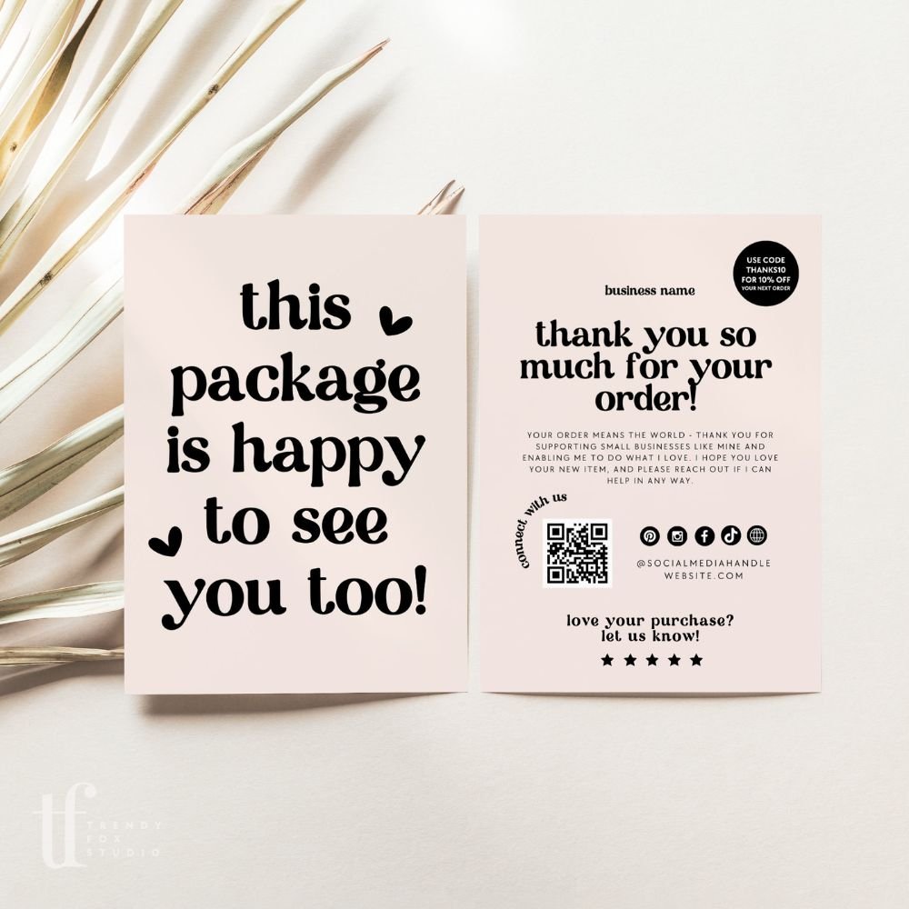 Modern Retro Business Thank You Card Canva Template | Jace - Trendy Fox Studio