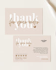Neutral Boho Business Thank You Card Canva Template | Boh - Trendy Fox Studio