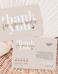 Neutral Boho Business Thank You Card Canva Template | Boh - Trendy Fox Studio