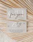 Neutral Boho Coupon Card, Discount Card Canva Template | Nora - Trendy Fox Studio