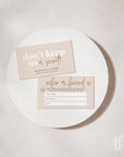 Neutral Boho Refer A Friend Discount Card Canva Template | Boh - Trendy Fox Studio