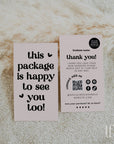 Neutral Retro Business Card Thank You with QR Code Canva Template | Jace - Trendy Fox Studio