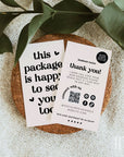 Neutral Retro Business Card Thank You with QR Code Canva Template | Jace - Trendy Fox Studio