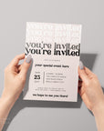 Neutral Retro Business Invitation Canva Template | Jace - Trendy Fox Studio