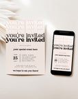 Neutral Retro Business Invitation Canva Template | Jace - Trendy Fox Studio