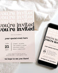 Neutral Retro Business Invitation Canva Template | Jace - Trendy Fox Studio