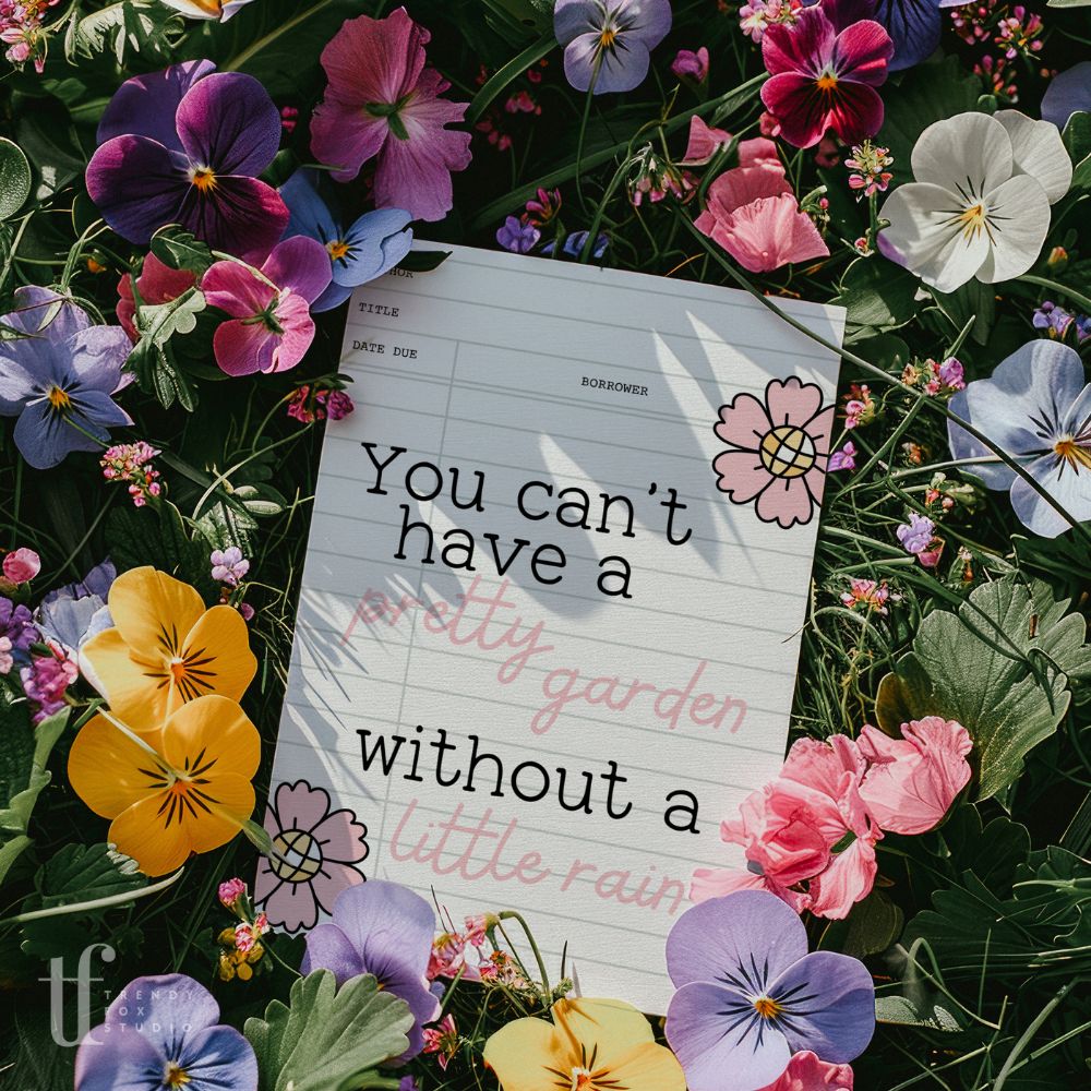 Positive Affirmation Book Library Card Business Thank You Card Canva Template - Trendy Fox Studio