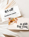 Retro Boho Coupon Discount Business Card Canva Template | Dani - Trendy Fox Studio
