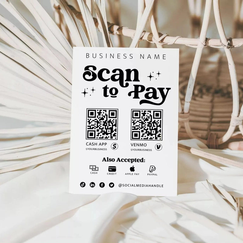 Retro Price List & Scan to Pay Sign Canva Template | Dani